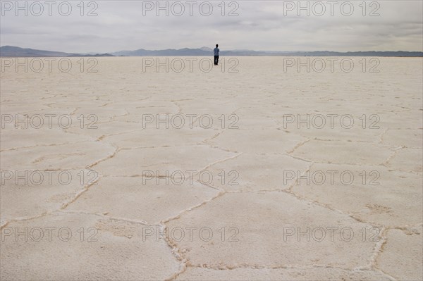 Person standing on salt flat