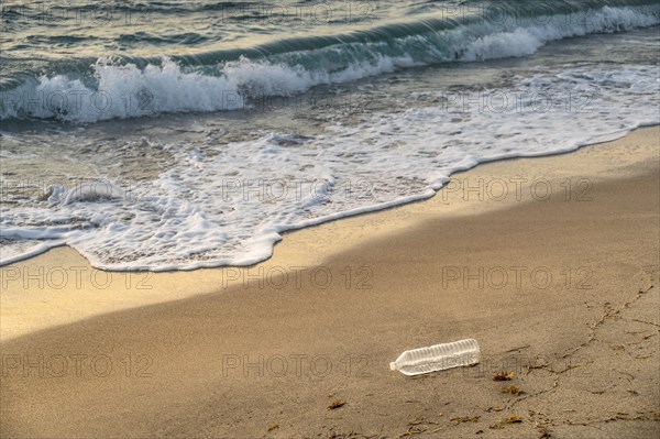 Plastic bottle on beach