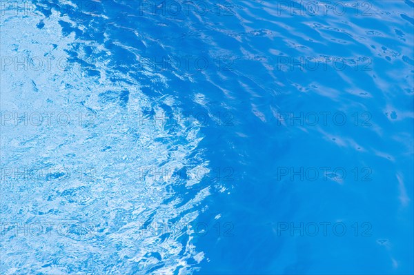 High angle view of blue water in swimming pool