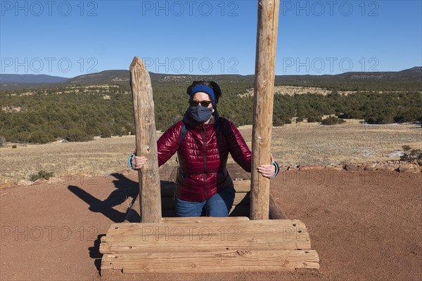 Woman in face mask