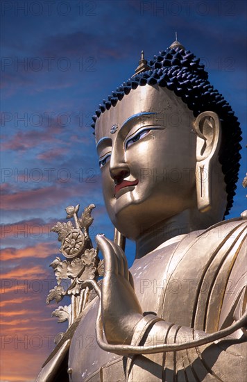 Giant Golden Buddha statue in Buddhist Monastery of Lamayuru