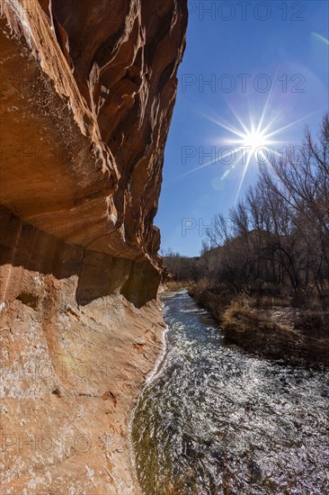 Sandstone cliff along Escalante River in Grand Staircase-Escalante National Monument