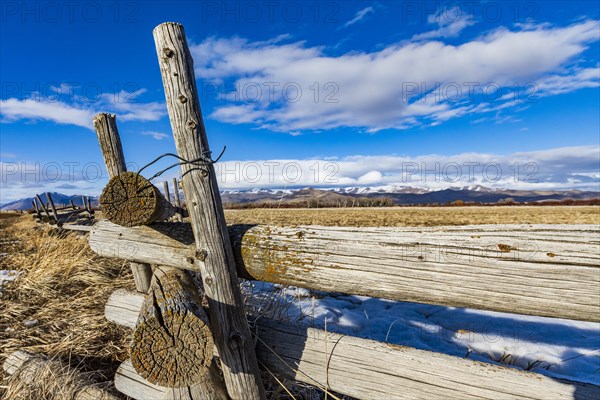 Wooden fence on remote farm