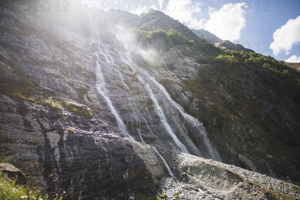 Sofiyskiye Vodopady waterfall in Caucasus Mountains