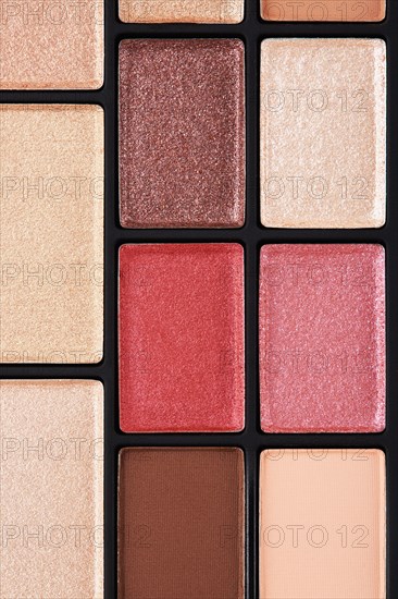 Overhead view of eyeshadows