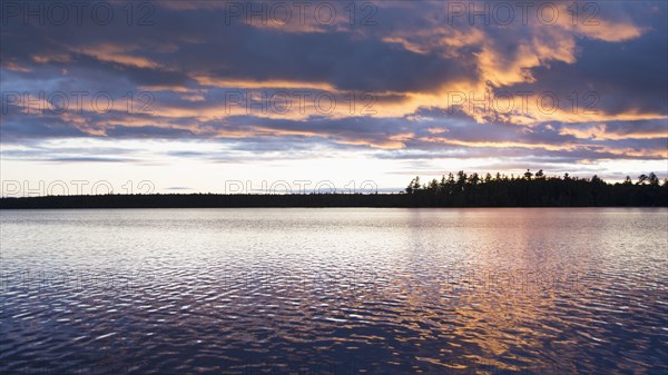 Usa, Maine, Cooper, Sunset at Cathance Lake