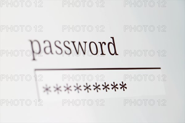 Close-up of password on computer screen