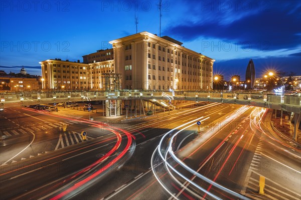 Poland, Subcarpathia, Rzeszow, Evening traffic in city