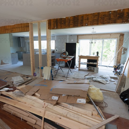 Unfinished domestic kitchen renovation