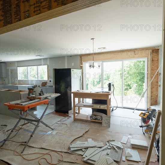 Unfinished domestic kitchen renovation