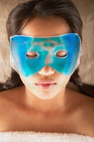 Woman with eye mask
