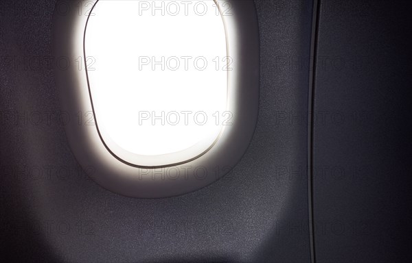 Close-up of airplane window