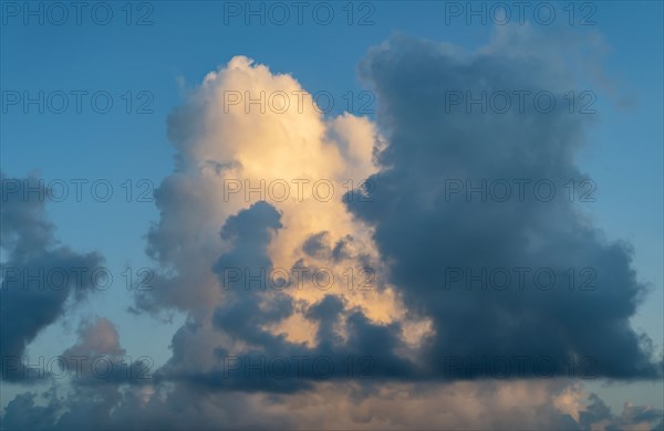 Large golden cumulus cloud against sky