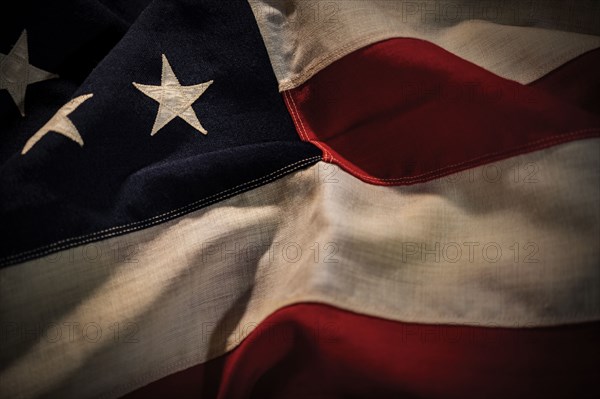 Close-up of retro American flag