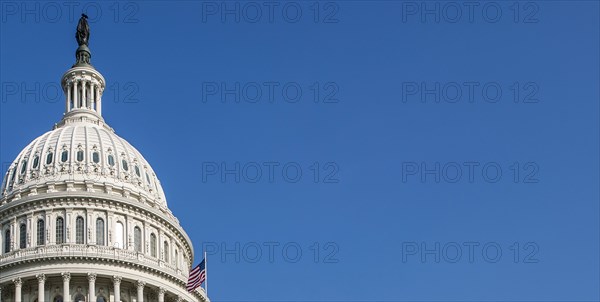 USA Capital building with flag