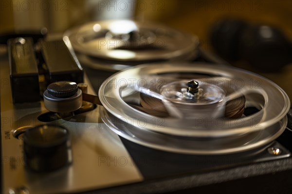 Retro reel-to-reel tape recorder