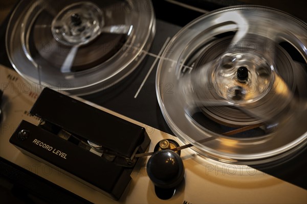 Retro reel-to-reel tape recorder