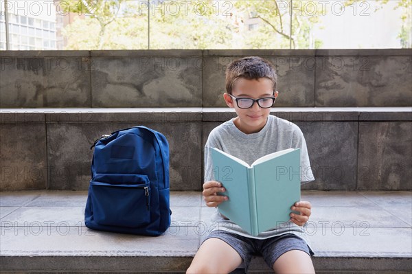 Boy with backpack