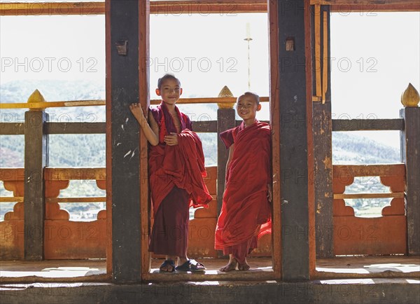 Young Buddhist monk novices