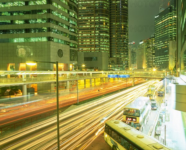 Traffic at night in city