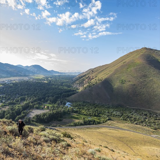 Senior woman hiking Carbonate Mountain