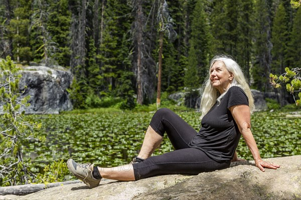 Woman enjoying tranquility