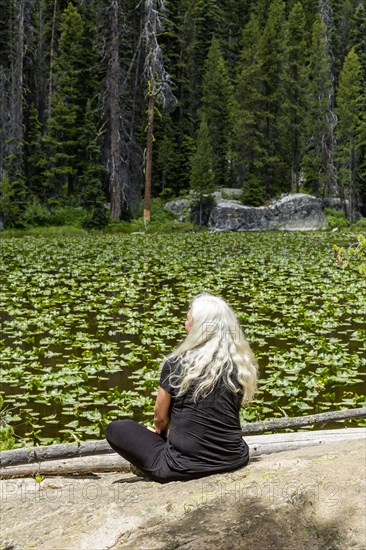 Woman enjoying tranquility