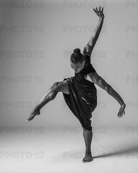 Studio shot of man dancing