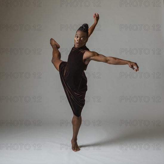 Studio shot of man dancing