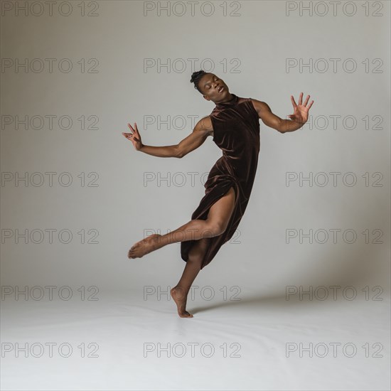 Studio shot of man dancing