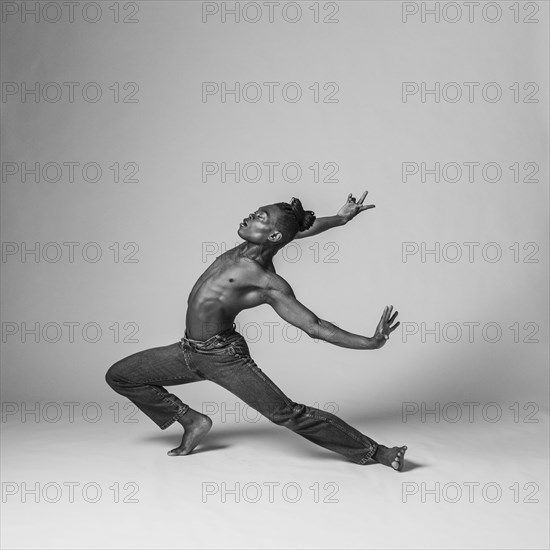 Studio shot of man dancing