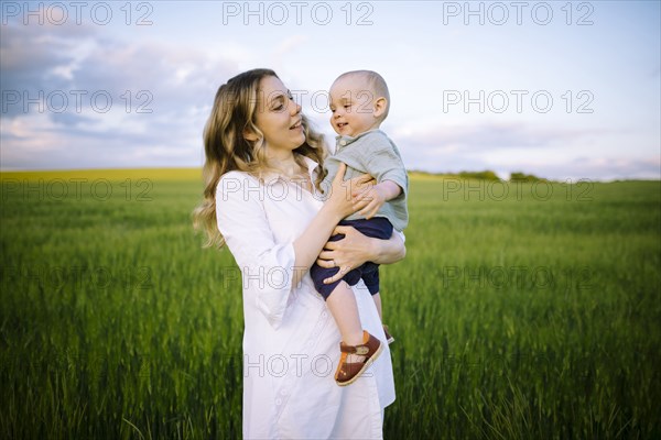 Mother with baby son