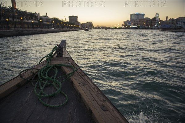 Canoe on urban canal