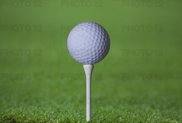 Close up of golf ball on tee