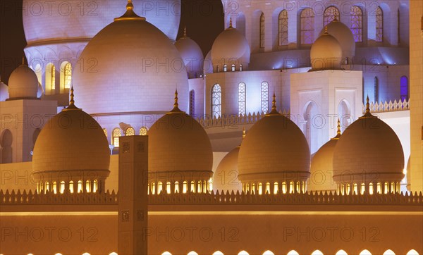 Domes and colonnade of ornate building