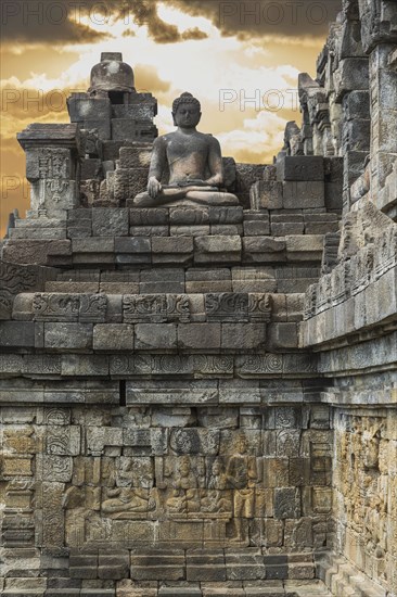 Buddha statue on Temple of Borobudur