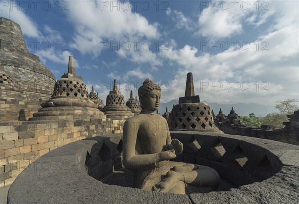 Buddha statue on Temple of Borobudur