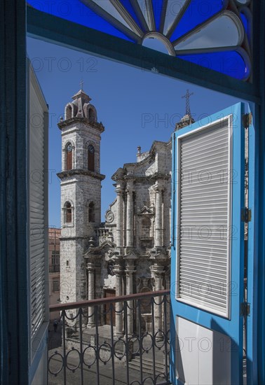 Balcony doors overlooking cityscape