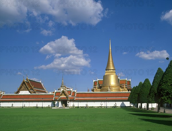 Golden spire of ornate temple
