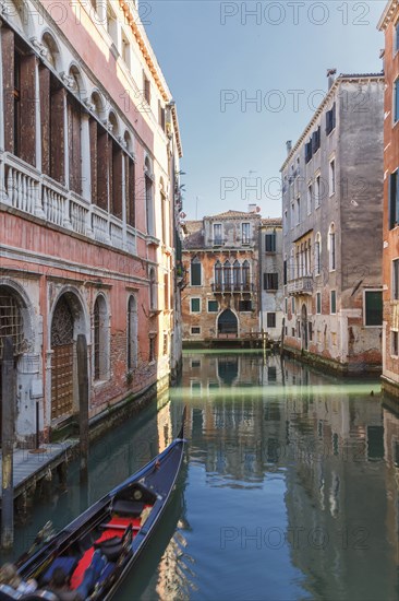 Gondola sailing in Venice canal