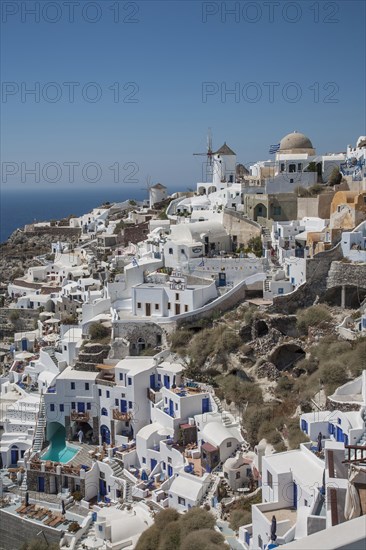 Aerial view of Santorini cityscape