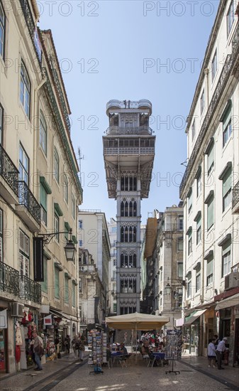 Tower and apartment buildings over Lisbon street
