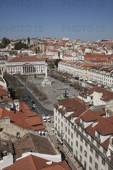 Aerial view of Lisbon cityscape