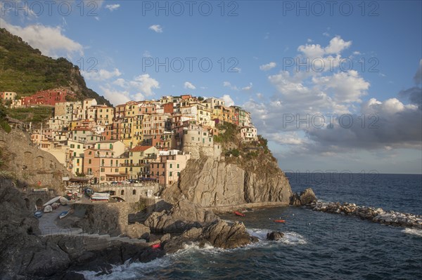 Manarola hillside over ocean