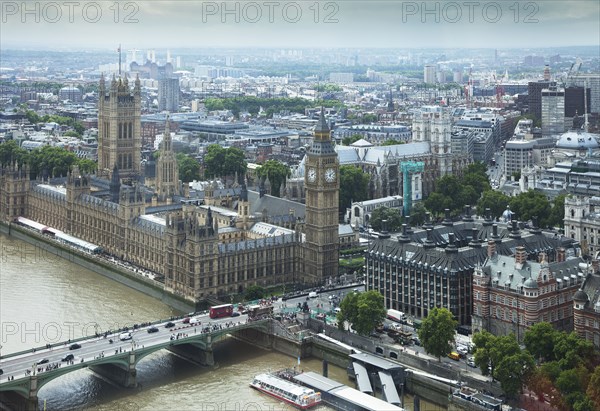 Aerial view of London cityscape