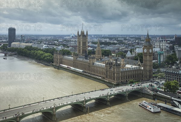 Aerial view of London cityscape