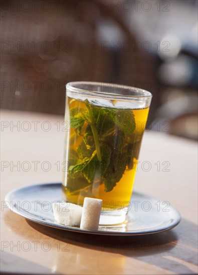 Close up of mint tea