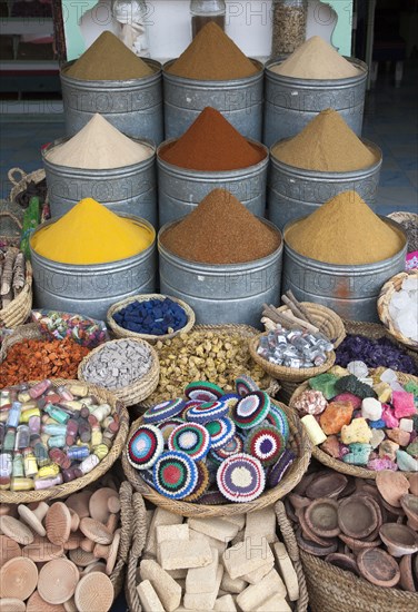 Spices and crafts for sale in market