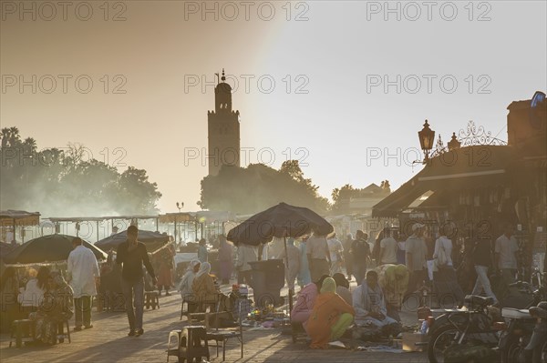 Crowds shopping at outdoor market