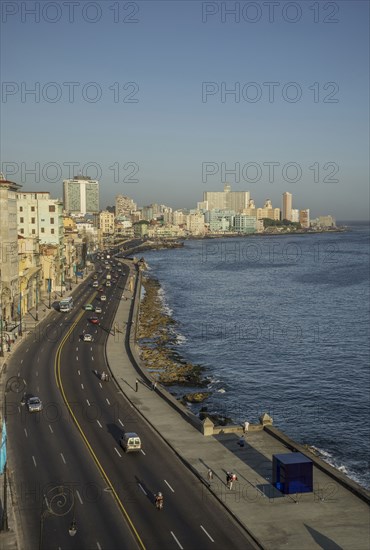 High angle view of Havana waterfront